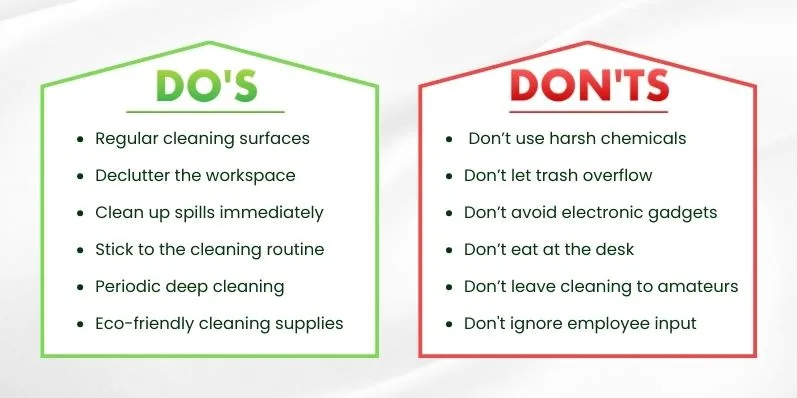 Do’s and don’ts of office cleaning